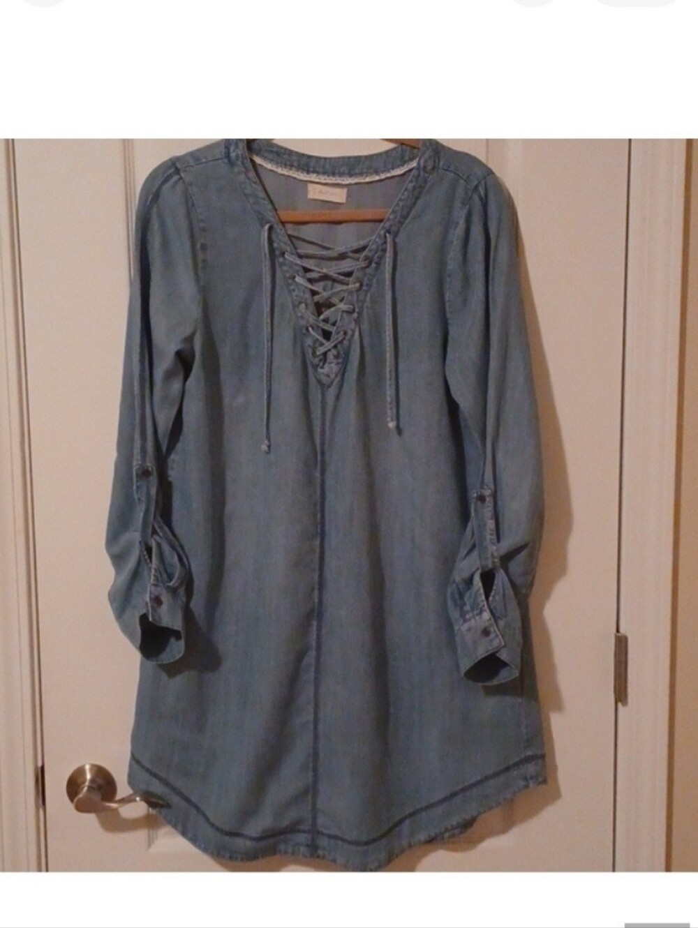 Altar'd State Distressed Chambray Denim Dress - Picture 7 of 7